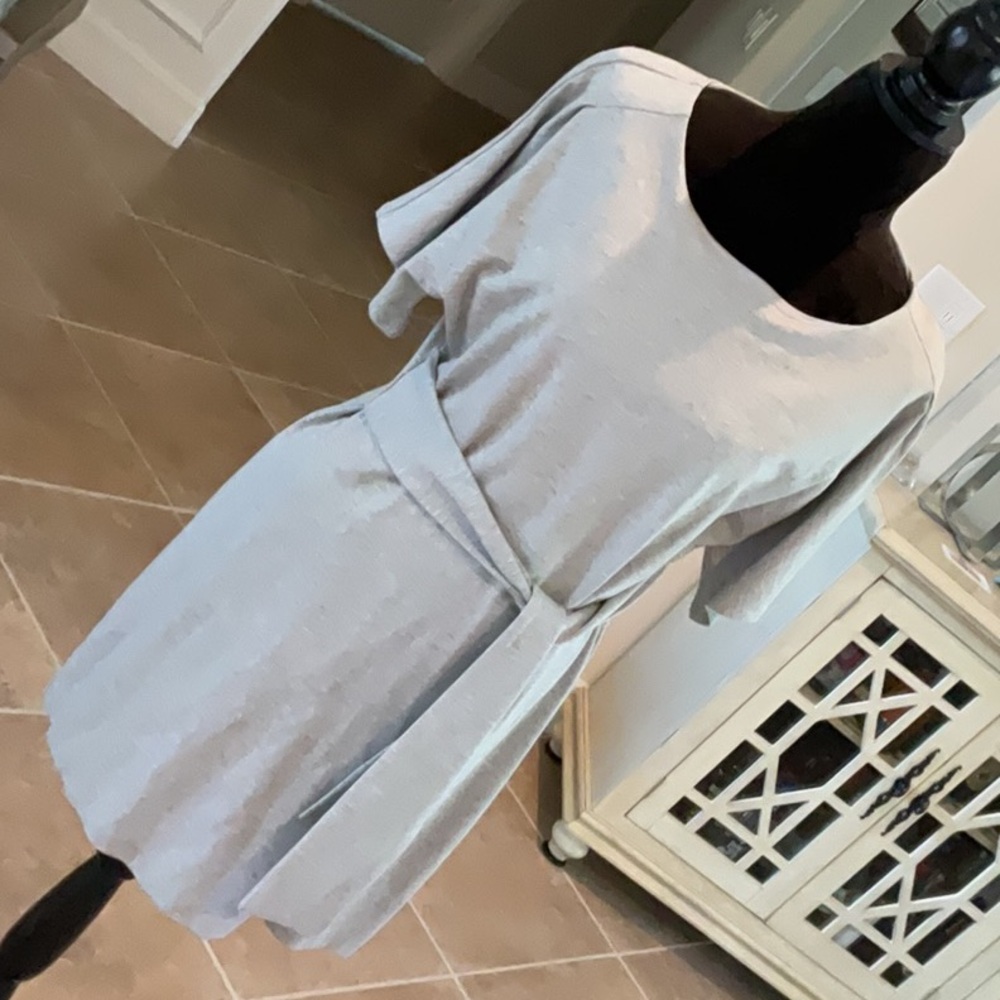 EXPRESS waist wrap dress, gray, size M